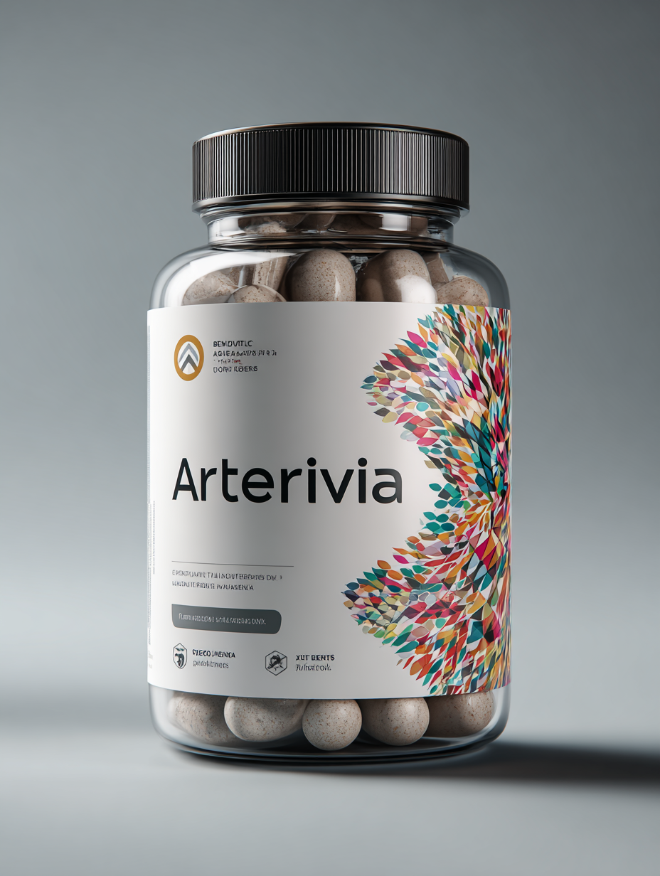 Arterivia természetes étrend-kiegészítő doboza semleges háttér előtt, zöld színű csomagolással, amely a szív- és érrendszer támogatását szimbolizálja